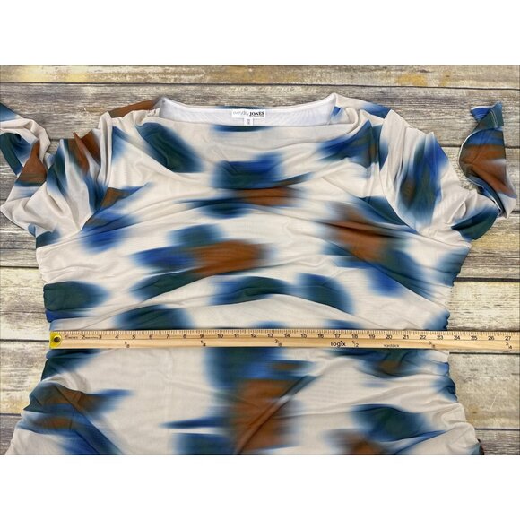 Everyday Jones Mesh Sleeve Cowl Neck Ruched Top Plus Size 3X Long Sleeve NEW - Picture 6 of 11